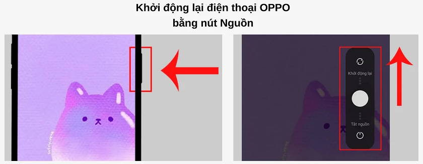 Khởi đ&ocirc;̣ng lại đi&ecirc;̣n thoại OPPO
