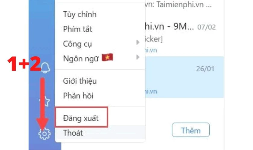 Chọn Đăng xuất