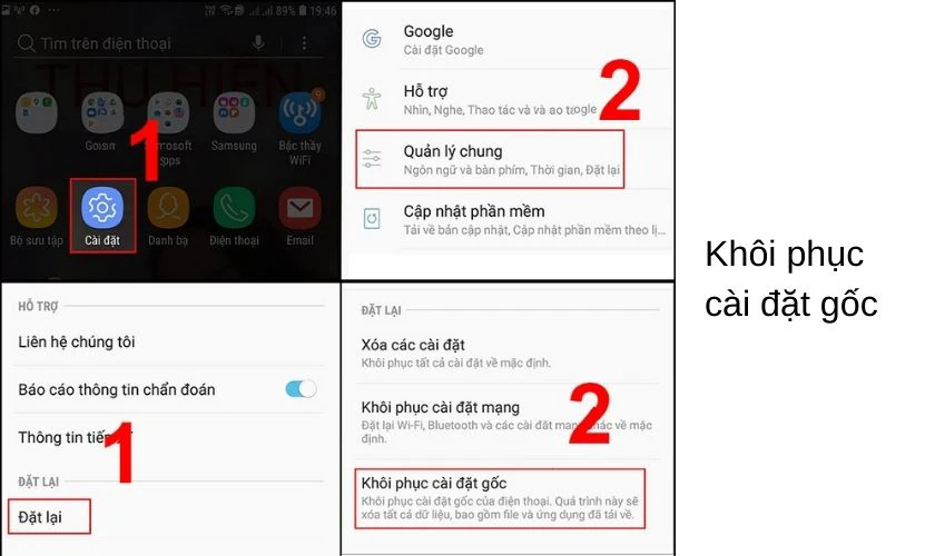 Kh&ocirc;i phục c&agrave;i đặt gốc