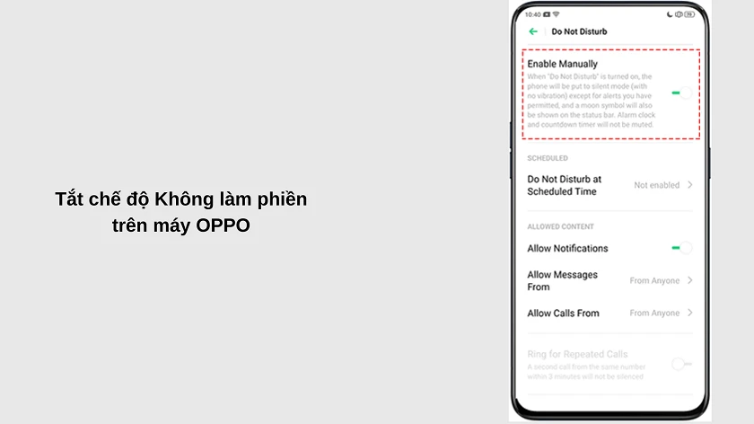 Tắt ch&ecirc;́ đ&ocirc;̣ Kh&ocirc;ng làm phi&ecirc;̀n / Y&ecirc;n tĩnh khi Oppo hư hỏng loa ngoài, mất loa ngo&agrave;i, bị nhỏ, bị r&egrave;