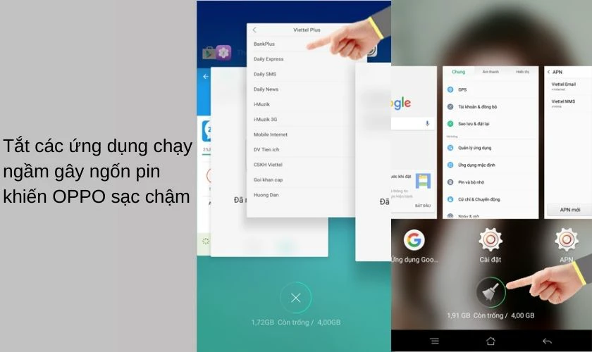 Tắt c&aacute;c ứng dụng đang chạy ngầm