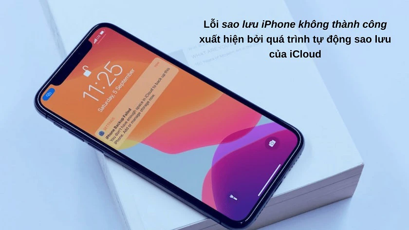 sao lưu iphone không thành công
