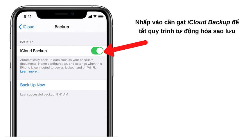 Cách tắt thông báo sao lưu iPhone không thành công