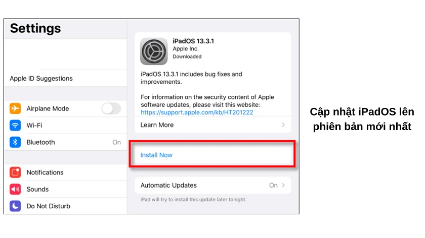 cập nh&acirc;̣t iPadOS
