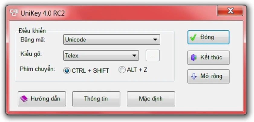 Khởi động lại ứng dụng gõ tiếng Việt khi không thể gõ được dấu