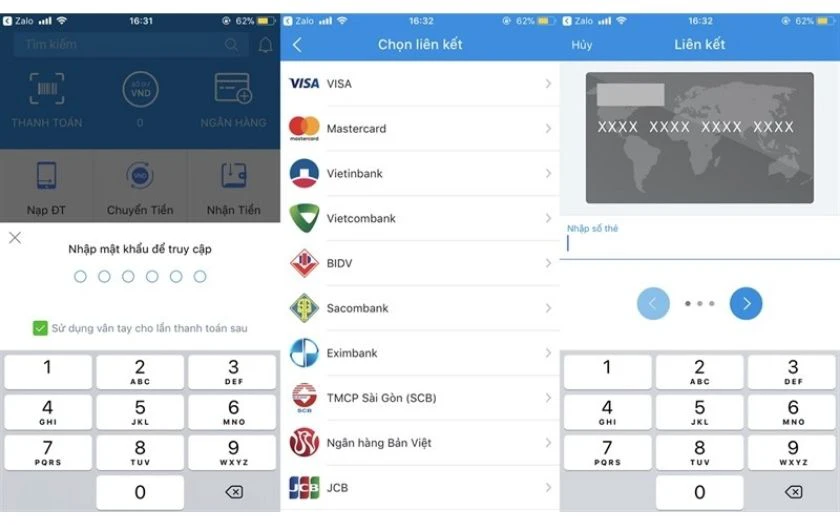 Li&ecirc;n kết với ng&acirc;n h&agrave;ng Techcombank