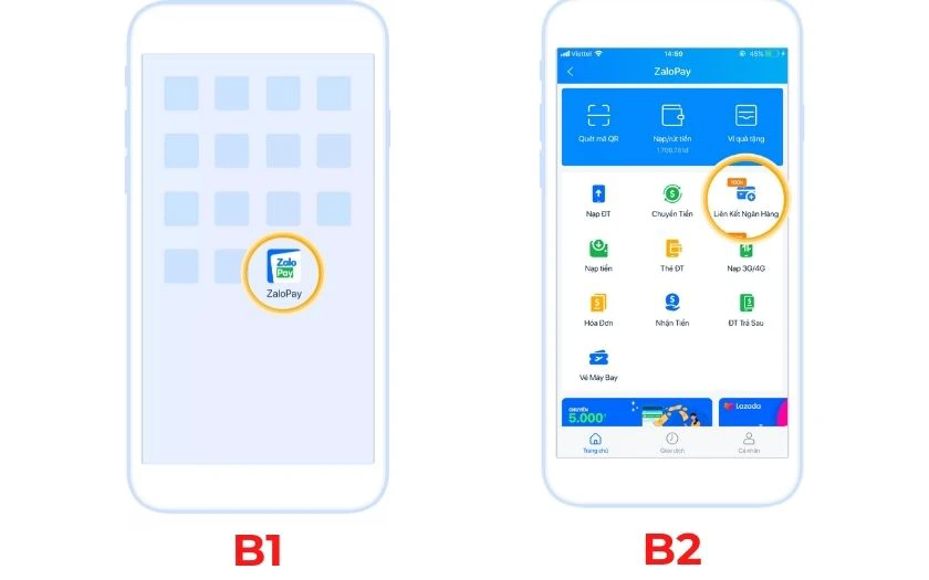 C&aacute;ch li&ecirc;n kết ng&acirc;n h&agrave;ng tr&ecirc;n ứng dụng ZaloPay