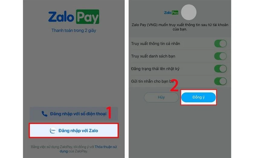 Đăng k&yacute; bằng c&aacute;ch li&ecirc;n kết Zalo Pay