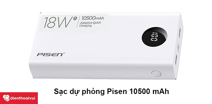 Sạc dự ph&ograve;ng Pisen 10500 mAh