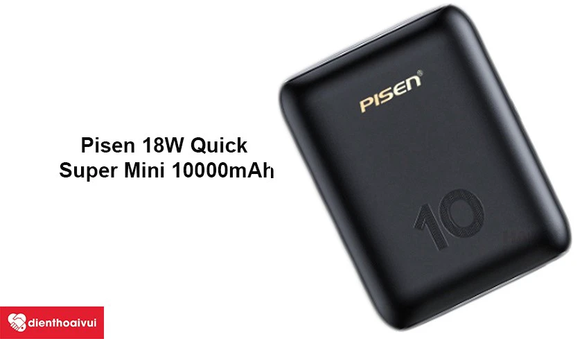Sạc dự ph&ograve;ng Pisen 18W Quick Super Mini 10000mAh