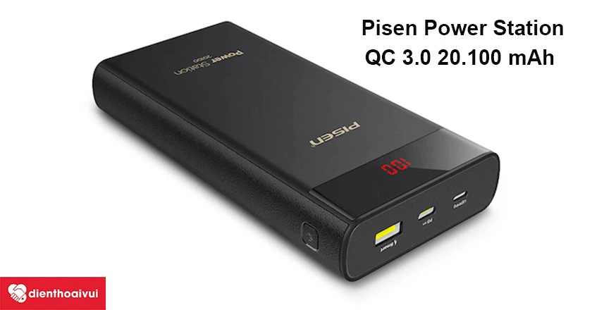 Sạc dự ph&ograve;ng Pisen Power Station QC 3.0 20.100 mAh