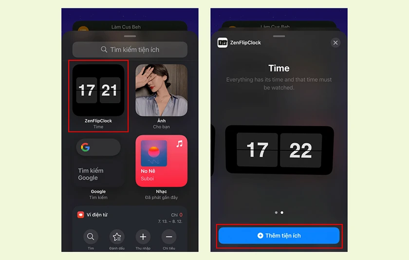 Chọn Thêm tiện ích cho widget iOS 14 trở lên