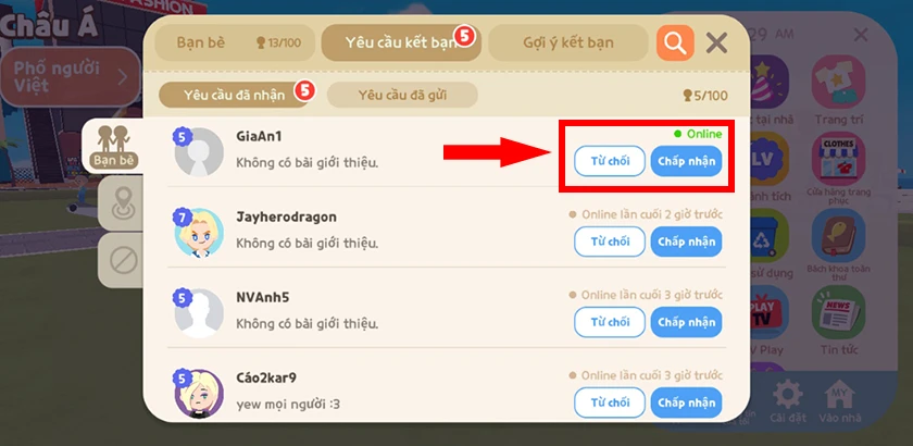Quay lại mục Bạn b&egrave;