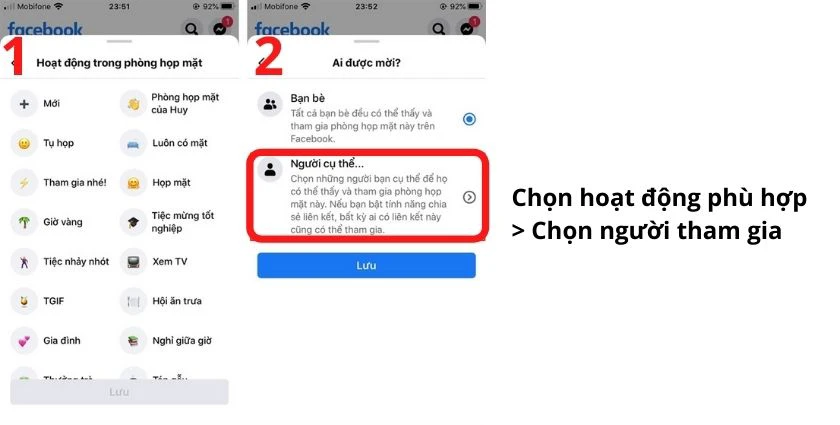 C&aacute;ch tạo ph&ograve;ng họp mặt Facebook