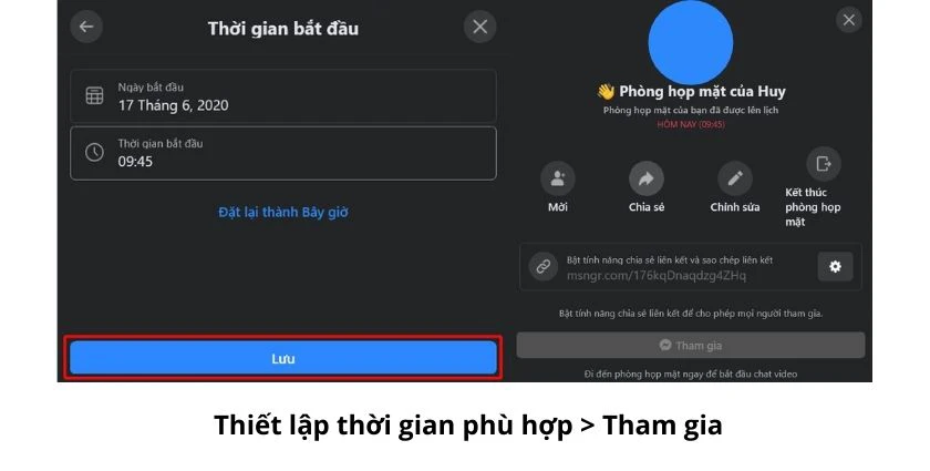 Thiết lập thời gian ph&ugrave; hợp