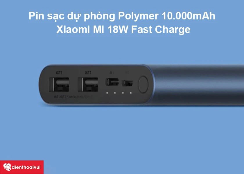 Pin sạc dự ph&ograve;ng Polymer 10.000mAh Xiaomi Mi 18W Fast Charge