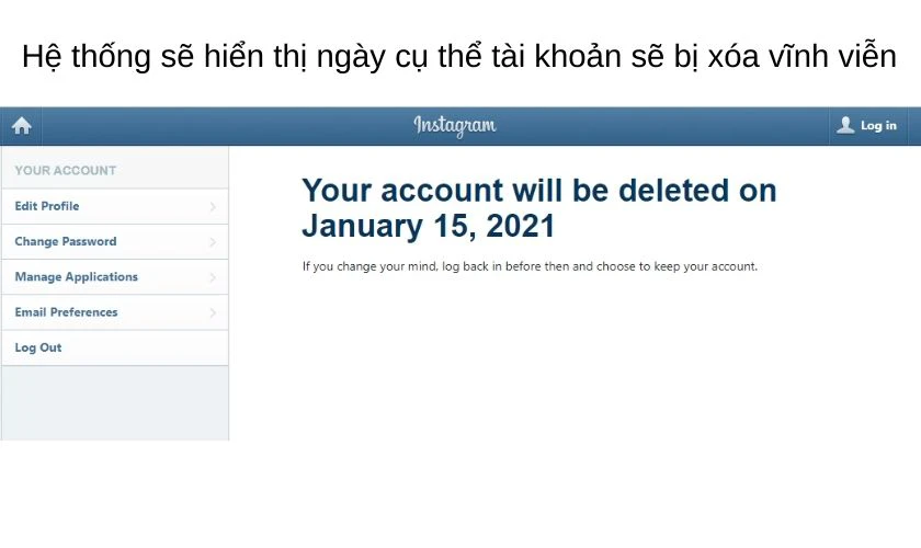 Chọn Delete t&agrave;i khoản