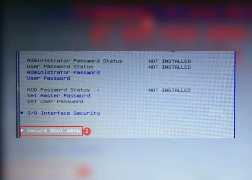 Tắt Secure Boot Control