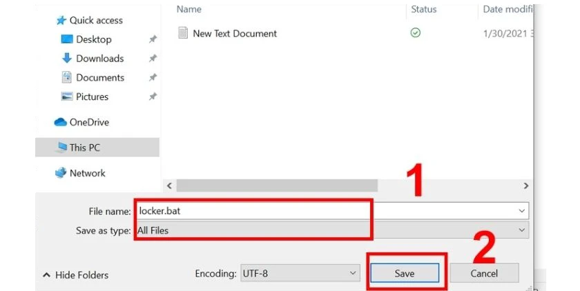 Chọn tiếp All Files &rarr; Nhấn Save
