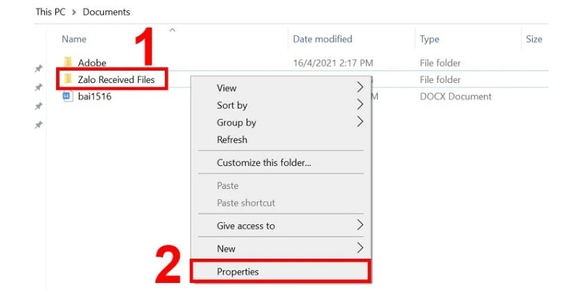 D&ugrave;ng t&iacute;nh năng sẵn c&oacute; tr&ecirc;n Windows đặt pass cho folder
