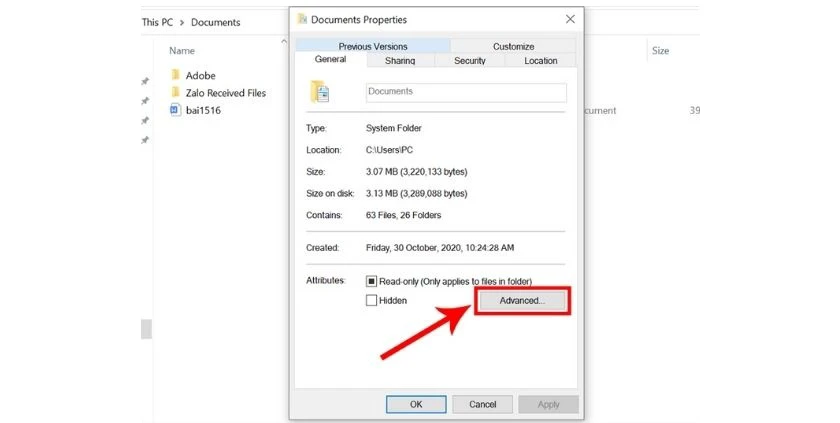 D&ugrave;ng t&iacute;nh năng sẵn c&oacute; tr&ecirc;n Windows đặt pass cho folder