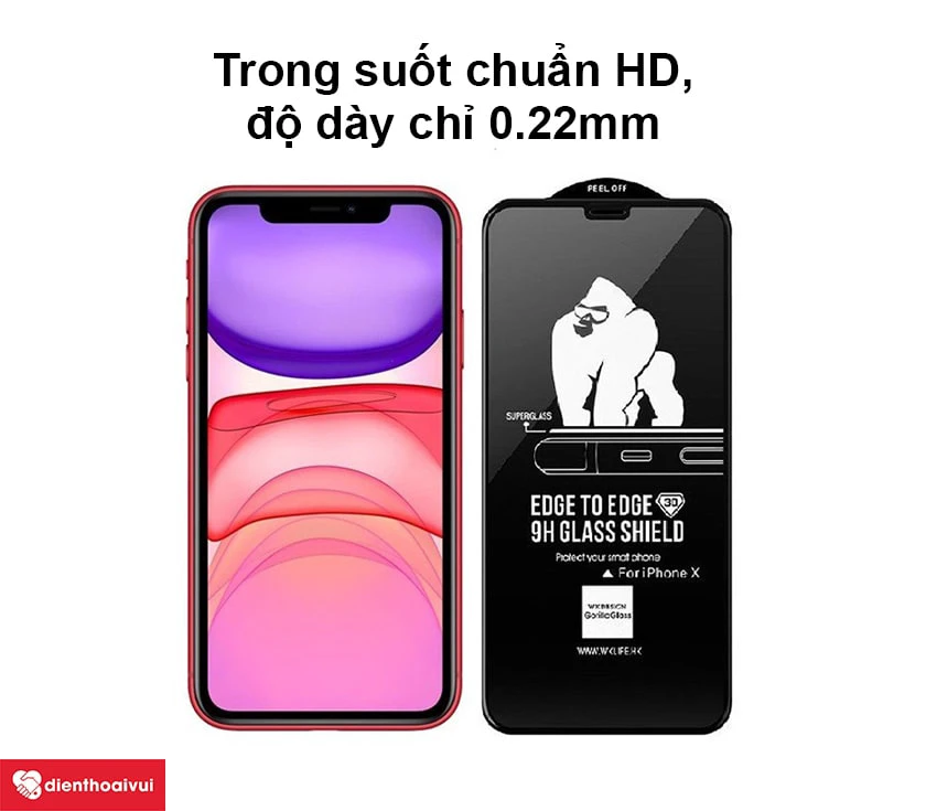 D&aacute;n cường lực iPhone 13 Kingkong