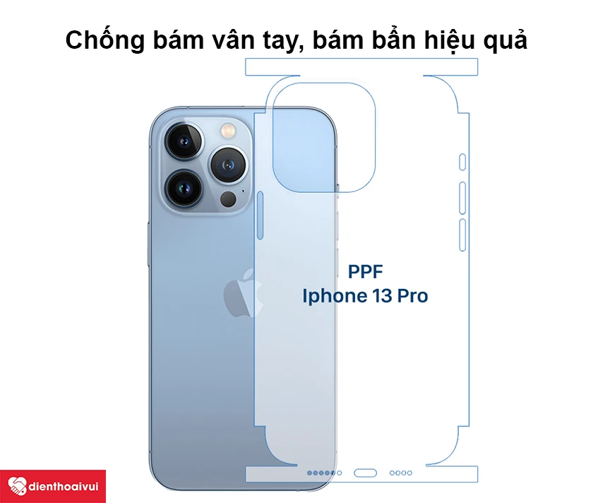 D&aacute;n PPF iPhone 13 Pro full nh&aacute;m mặt sau