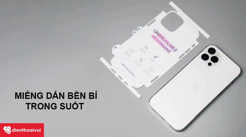 Miếng d&aacute;n bền bỉ, trong suốt mang lại cảm gi&aacute;c d&aacute;n như kh&ocirc;ng d&aacute;n