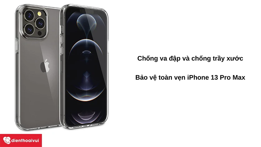 Ốp lưng iPhone 13 Pro Max XO trong chống sốc - K&ecirc;́t c&acirc;́u b&ecirc;̀n bỉ tuy&ecirc;̣t vời Được ch&ecirc;́ tạo với b&ecirc;̀ ngoài trong su&ocirc;́t cùng k&ecirc;́t c&acirc;́u b&ecirc;̀n bỉ, ốp lưng iPhone 13 Pro Max XO trong chống sốc chính là món phụ ki&ecirc;̣n đáp ứng nhu c&acirc;̀u bảo v&ecirc;̣ iPhone hằng ngày dành cho bạn. Thi&ecirc;́t k&ecirc;́ linh hoạt, trong su&ocirc;́t và chắc tay &Ocirc;́p lưng ch&ocirc;́ng s&ocirc;́c XO cho iPhone 13 Pro Max sở hữu ngoại hình t&ocirc;́i giản tinh t&ecirc;́, với toàn th&acirc;n trong su&ocirc;́t giúp hi&ecirc;̉n thị rõ những đường nét quy&ecirc;́n rũ của chính chi&ecirc;́c iPhone. Chi&ecirc;́c &ocirc;́p còn được thi&ecirc;́t k&ecirc;́ cho trọng lượng nhẹ và dẻo dai linh hoạt, giúp vi&ecirc;̣c lắp đặt &ocirc;́p lưng ch&ocirc;́ng s&ocirc;́c XO cho iPhone 13 Pro Max đơn giản hơn. op-lung-chong-soc-xo-trong-suot-cho-iphone-13-pro-max-1 &Ocirc;́p lưng ch&ocirc;́ng s&ocirc;́c XO cho iPhone 13 Pro Max được ch&ecirc;́ tạo từ nhựa TPU cứng b&ecirc;̀n, vừa có đ&ocirc;̣ linh hoạt t&ocirc;́t vừa cung c&acirc;́p đ&ocirc;̣ bảo v&ecirc;̣ tuy&ecirc;̣t đ&ocirc;́i. Ph&acirc;̀n vi&ecirc;̀n của &ocirc;́p XO cho iPhone 13 Pro Max còn được ch&ecirc;́ tạo đặc bi&ecirc;̣t giúp c&acirc;̀m chắc tay hơn, cũng như hạn ch&ecirc;́ bám b&acirc;̉n và bám v&acirc;n tay. B&ecirc;̀n vững l&acirc;u dài với khả năng ch&ocirc;́ng va đ&acirc;̣p &Ocirc;́p lưng ch&ocirc;́ng s&ocirc;́c trong su&ocirc;́t XO sẽ là "trợ thủ" tuy&ecirc;̣t vời giúp iPhone 13 Pro Max b&ecirc;̀n vững l&acirc;u dài. Chi&ecirc;́c &ocirc;́p được thi&ecirc;́t k&ecirc;́ củng c&ocirc;́ vị trí mặt lưng, b&ocirc;́n góc cạnh và toàn khung vi&ecirc;̀n nhằm gia tăng khả năng ch&ocirc;́ng va đ&acirc;̣p cho iPhone 13 Pro Max, giúp giảm thi&ecirc;̉u hư hại l&ecirc;n máy. Đ&ocirc;̀ng thời, ch&acirc;́t li&ecirc;̣u TPU b&ecirc;̀n bỉ còn giúp cho &ocirc;́p ngăn chặn tr&acirc;̀y xước cho iPhone 13 Pro Max. op-lung-chong-soc-xo-trong-suot-cho-iphone-13-pro-max-2 Các vị trí phím cứng tr&ecirc;n iPhone 13 Pro Max cũng đ&ecirc;̀u được bảo v&ecirc;̣ bởi &ocirc;́p lưng ch&ocirc;́ng s&ocirc;́c XO. Đ&ocirc;̀ng thời, vị trí cụm camera tr&ecirc;n &ocirc;́p lưng ch&ocirc;́ng s&ocirc;́c XO cũng được thi&ecirc;́t k&ecirc;́ nh&ocirc; l&ecirc;n đáng k&ecirc;̉, qua đó hạn ch&ecirc;́ va đ&acirc;̣p l&ecirc;n b&ecirc;̀ mặt &ocirc;́ng kính iPhone. Sở hữu ốp lưng iPhone 13 Pro Max XO trong chống sốc tại Đi&ecirc;̣n Thoại Vui Các sản ph&acirc;̉m phụ ki&ecirc;̣n ch&acirc;́t lượng cao cho iPhone 13 Pro Max nay đã có mặt tại h&ecirc;̣ th&ocirc;́ng Đi&ecirc;̣n Thoại Vui. Giờ đ&acirc;y, bạn đã có th&ecirc;̉ lựa chọn thỏa thích và trang bị cho iPhone 13 Pro Max của mình những món phụ ki&ecirc;̣n ch&acirc;́t lượng cao. Hãy đ&ecirc;́n cửa hàng Đi&ecirc;̣n Thoại Vui g&acirc;̀n nh&acirc;́t và mua ngay &ocirc;́p lưng ch&ocirc;́ng s&ocirc;́c trong su&ocirc;́t XO cho iPhone 13 Pro Max.