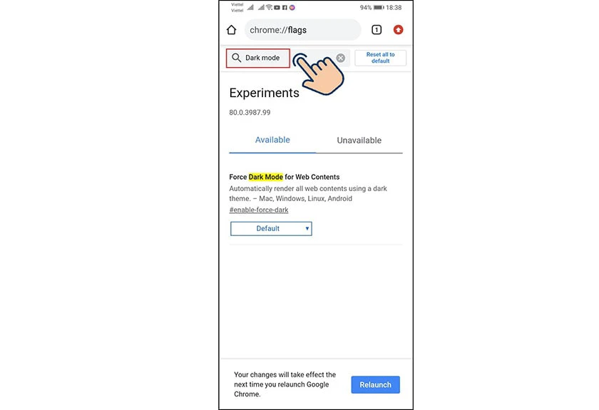 bật chế độ giao diện tối cho google tr&ecirc;n Android