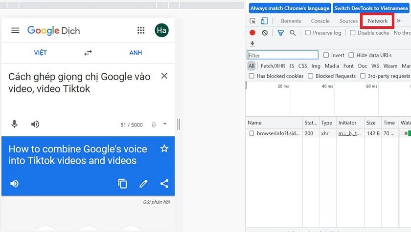 Gh&eacute;p giọng chị Google v&agrave;o video qua Google Translate