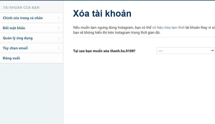 Xóa acc trên máy tính