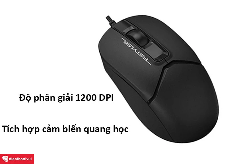Độ phân giải cao đến 1200 DPI, tích hợp cảm biến quang học