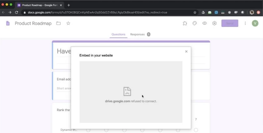 drive.google.com đ&atilde; từ chối kết nối
