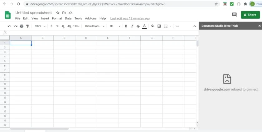 drive.google.com đ&atilde; từ chối kết nối