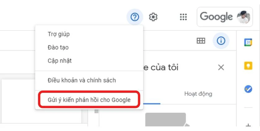 Li&ecirc;n hệ với Google