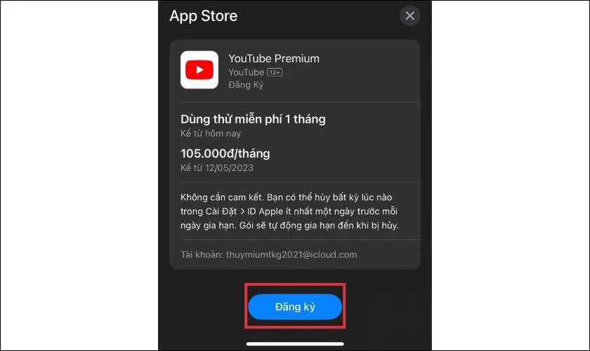 x&aacute;c nhận đăng k&iacute; premium 