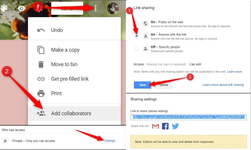 C&aacute;ch chia sẻ c&ocirc;ng t&aacute;c tr&ecirc;n Google biểu mẫu