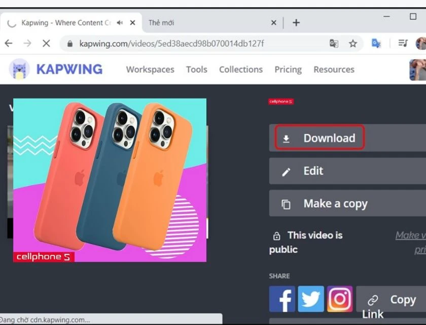 Chèn logo online vào video bằng Kawping