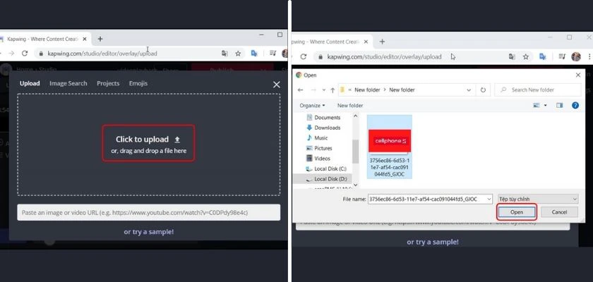 Chèn logo online vào video bằng Kawping
