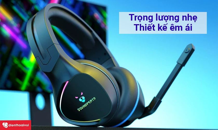 Trọng lượng nhẹ, thiết kế với đệm tai &ecirc;m &aacute;i