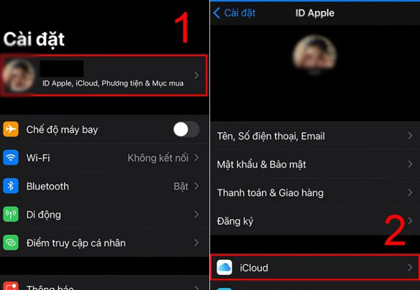 Truy cập Cài đặt