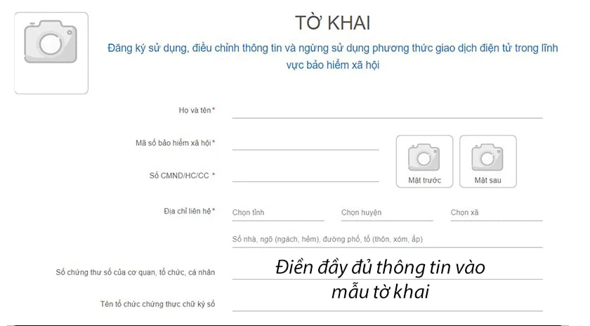 tải lên ảnh mặt trước và mặt sau của CMND/CCCD