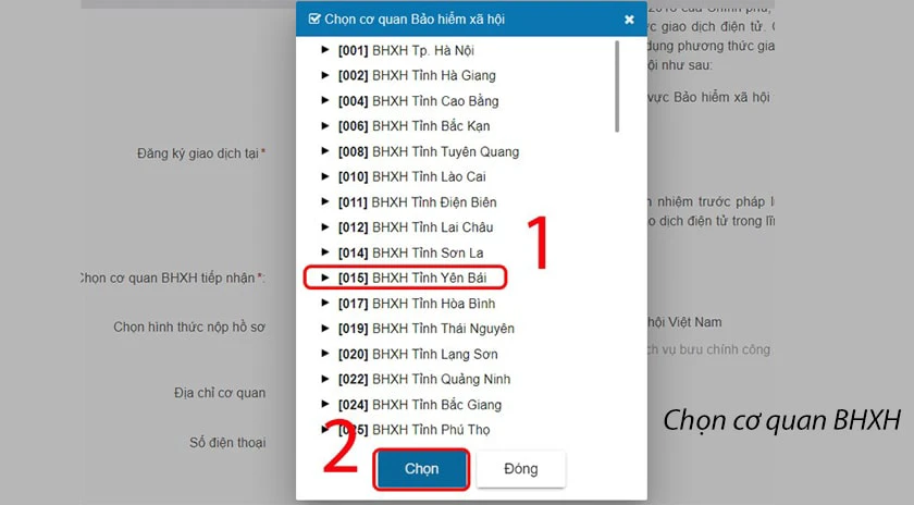 nhấn tiếp vào phần Chọn