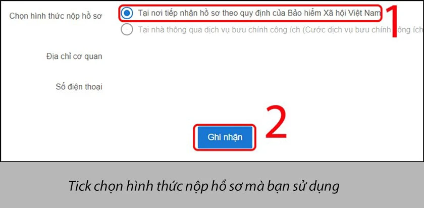 ấn chọn Ghi nhận