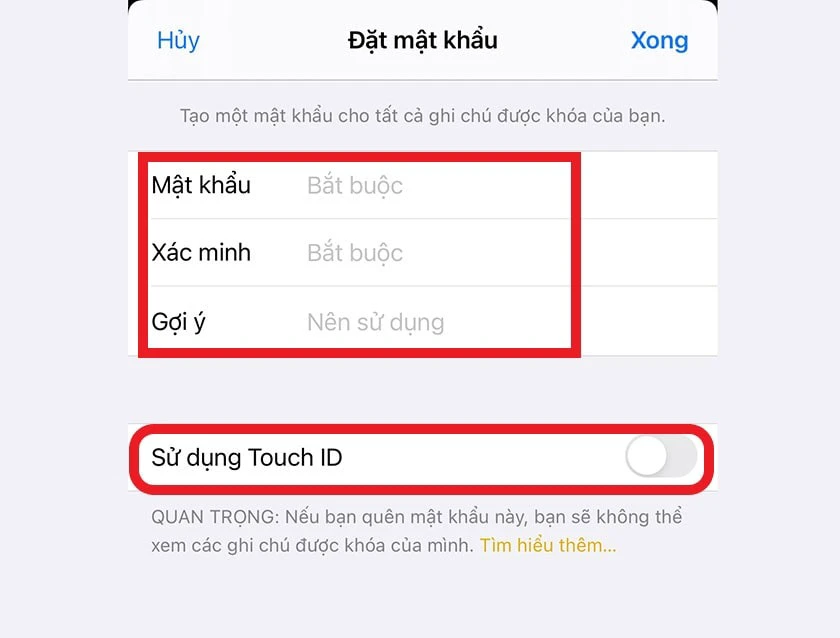 Cách khóa ghi chú trên iPhone