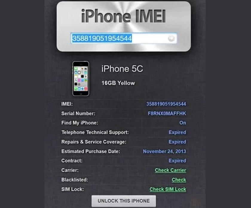 C&aacute;ch kiểm tra iPhone lock d&atilde;y số iMei