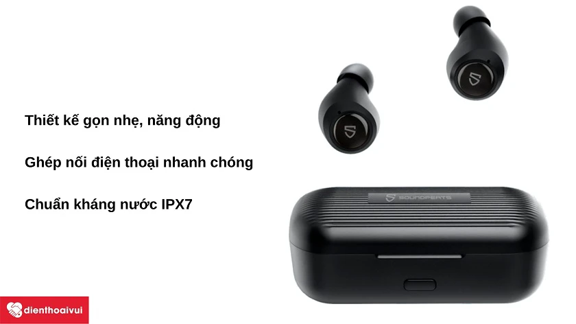 Thiết kế gọn nhẹ năng động, chống nước IPX7