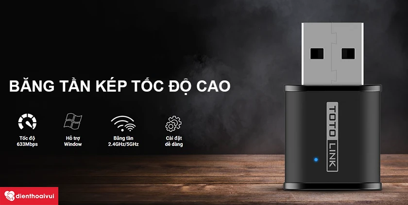 Tích hợp băng tần kép tốc độ cao để sử dụng được nhiều thiết bị