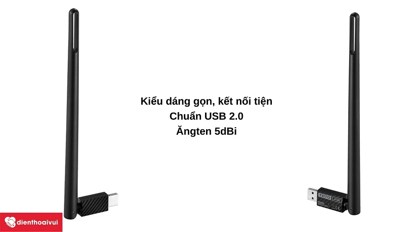 USB Wi-Fi TOTOLINK AC650 k&ecirc;́t n&ocirc;́i ti&ecirc;̣n lợi với ăngten 5dBi